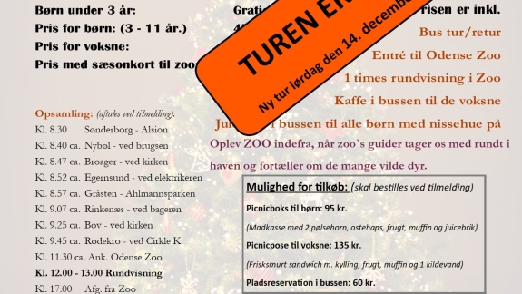 Programmet for juleturen til Odense, dec. 2023